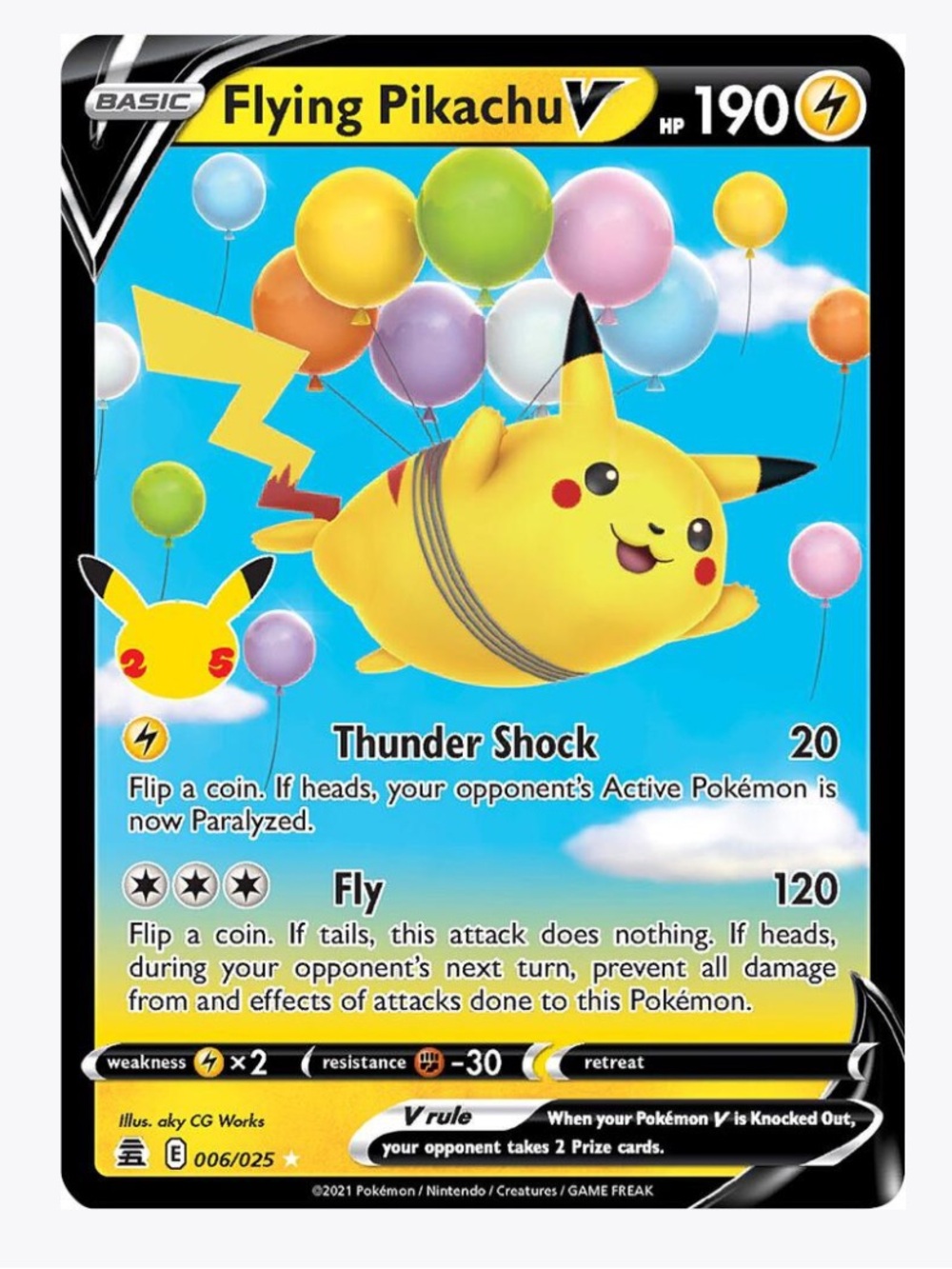 Flying Pikachu V Celebrations Pokemon Trading Card